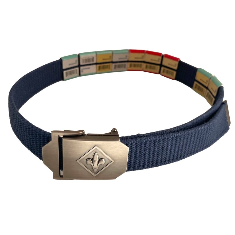 Boy Scouts of America Uniform Web Belt Boy Navy Blue Slide Badges